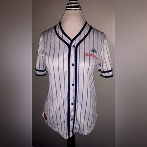 Budweiser Blue-Striped White Jersey